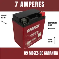 Bateria Moto 7 amperes Tornado Falcon CBX Selada Livre de Manutenção Grapks