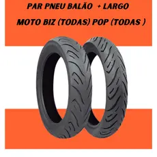 PAR PNEU BALÃO + LARGO BIZ POP 2.75-17E 110/80-14 REFORÇADO