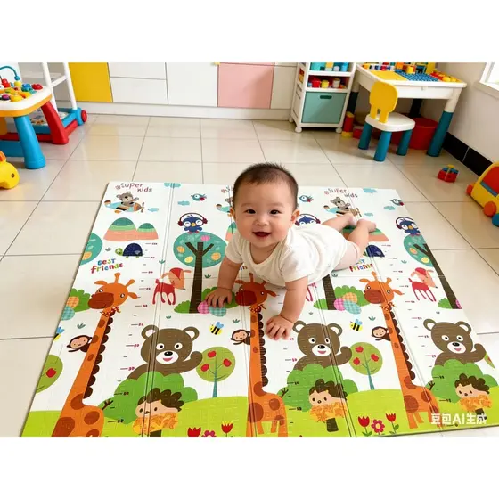 Tapete Bebê Tapete tatame infantil  XPE Emborrachado 7mm180x120 200x180cm  Antiderrapante | À Prova d'Água e Dobrável em