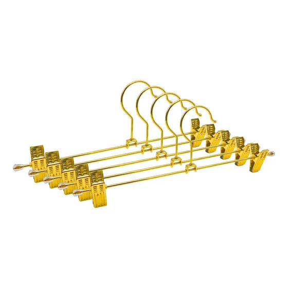 5 Cabide Metal Presilha Simples Dourado Ouro Silicone