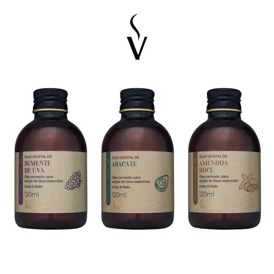 Óleo Vegetal Via Aroma 120ml – Escolha sua Fragrância e Tipo de Óleo