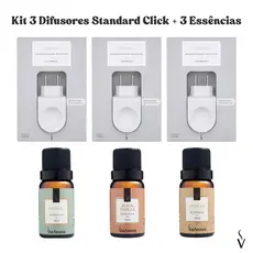 Kit Via Aroma 3 Aromatizador Eletrico Standard + 3 Essencias 10ml
