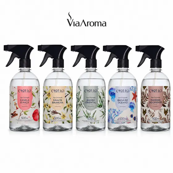 Água Perfumada Via Aroma Caszulo 500ml Perfume Para Tecidos