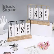 Calendário de Mesa Permanete Decorativo com Plaquinhas Casa Escritórios.