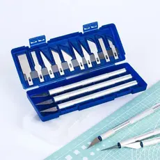 Kit Estilete De Precisão Com 13 Peças | Ferramenta Para Artesanato E Modelismo Com Estojo Magnético