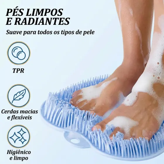 Esponja Tapete Para Os Pés E Costas Escova Limpar Costas Massageadora Alta Limpeza Antiderrapante No banheiro C/Ventosas