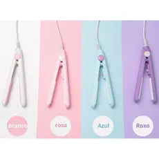 Mini Chapinha Prancha De Cabelo Pequena Portátil Chapinha Profissional Com Case Transporte Bivolt