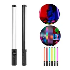 Bastão de LED RGB Light Stick Portátil Iluminação Fotografia Vídeo Recarregável USB Colorido