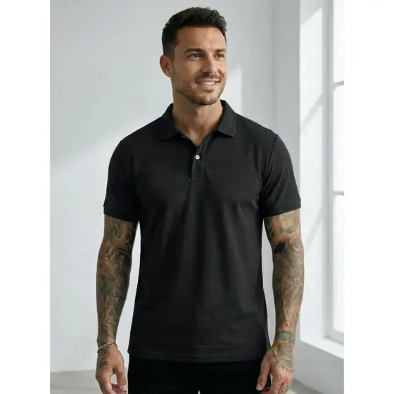 Camisa Polo Masculina Algodão Piquet Lisa Uniforme Premium