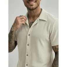 Camisa Masculina Com Waffle De Tecido Para Uso Casual De Verão
