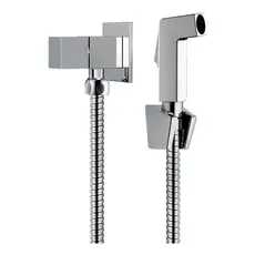 Ducha Higiênica Quadrada Luxo Metal Cromada Completa ¼ Volta Acabamento