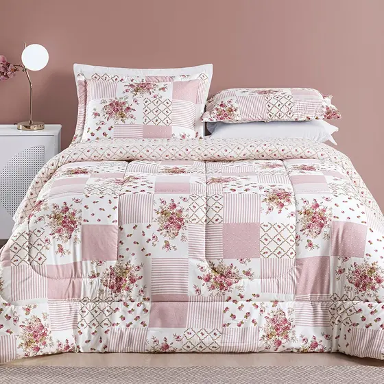 Kit Edredom Bouti Matelado Queen,King e Super King 3 Peças Dupla Face Estampado