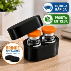Porta Ampola 3ml DUPLO Organizador Geladeira Transporte Compacto para 2 Unidades Tirzepadida TG