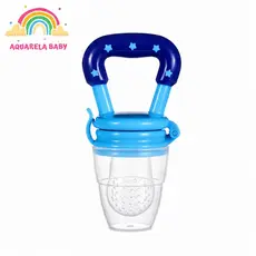Mordedor Chupeta  Alimentadora Bebê De Silicone Porta Alimentos Azul e Rosa