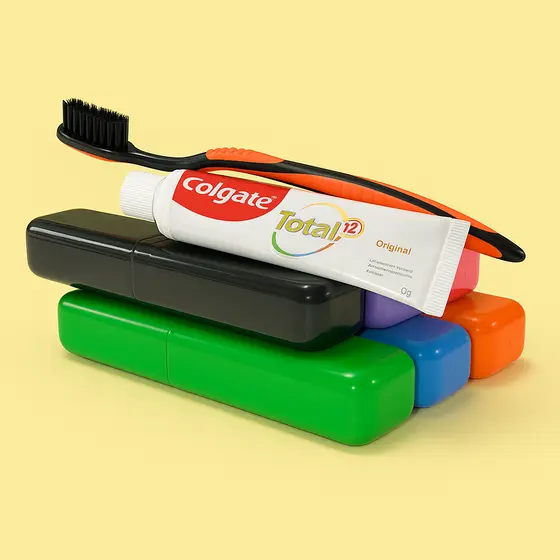 Kit 4 ou 10  Estojos Porta Escova e Pasta De Dente Resistente Multiuso Para Bolsa Viagem Escola Colorido