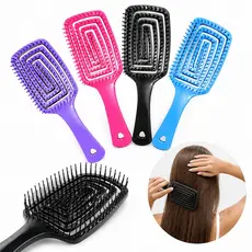 Kit Com 2/4 Escovas De Cabelo Quadrada Flex Cerdas Macias Desembaraça Profissional
