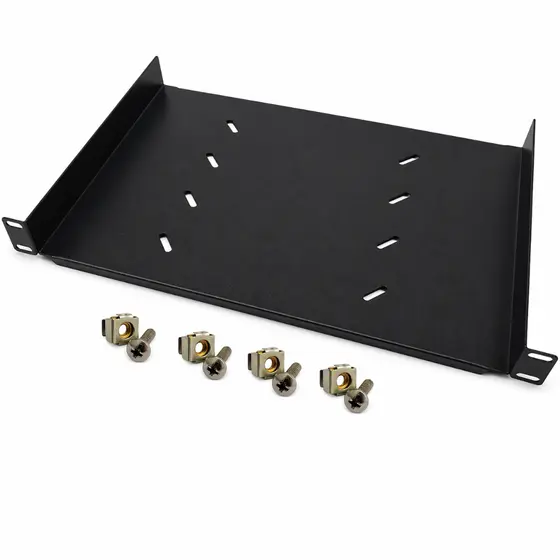 Bandeja Fixa 1U x 250mm Padrão 19 Polegadas Para Mini Rack Servidor - Acompanha 4 Parafusos e Porcas Para Fixação