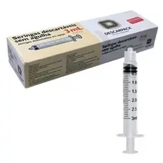 Seringa Rosca Luer Lock Sem Agulha Caixa 100 Unidades 3ml Descarpack