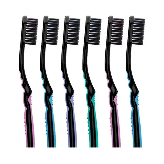 🚨 PROMOÇÃO Kit 6 Escova Colgate Slim Soft Black Limpeza Profunda - ORIGINAL