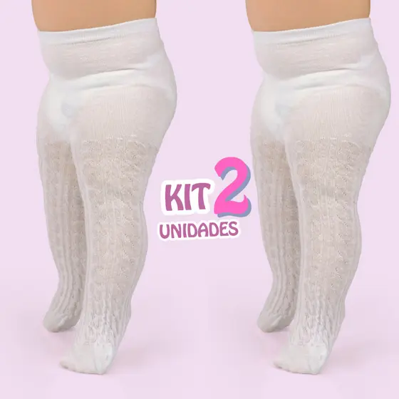 Kit Meia Calça Bebê Menina Meia De Festa Rendada Batizado
