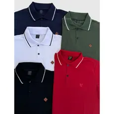 Kit 5 e 3 Camiseta Gola Polo Masculina 100% Algodão Varias Cores Camisa Basica Para Homem