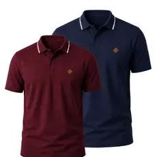 Unidade E Kit 2 Camisa Polo Masculina Algod茫o Premium P Ao G3 Camiseta Extra Grande