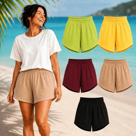 Kit 3 Shorts Duna Estiloso Soltinho Verão Praia Fresquinho Mar Piscina Água Ficar em Casa Confortável