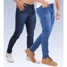 Kit Calça Jeans Masculina Skinny Com Lycra Elastano Linha Premium direto da fabrica