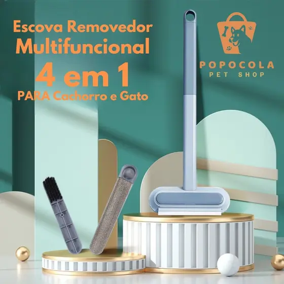Escova Removedor 4 em 1de Pelos Cachorro Gato Multifuncional Roupas Remoção De Pó