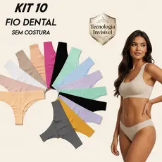 Kit 10 Calcinha sem Costura Fio Dental Não Marca dia a dia