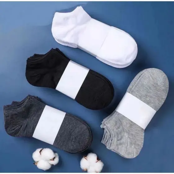 Kit de Meias Confortáveis – Meias de Algodão (Preto, Branco e Cinza)