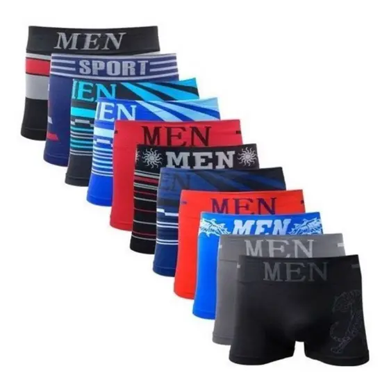 Kit 10 Cuecas Boxer Adulto Microfibra Masculino Confortável