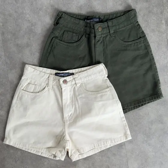 Short Jeans Feminino bermuda feminina Jeans Cintura Alta Brim colorido jeans mom bermuda jeans