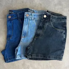 Short jeans mom Feminino Jeans cintura alta bermuda jeans Mom short retrô short jeans sem lycra jeans 100% algodão