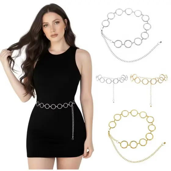 Cintos moda Feminina de corrente e Argola