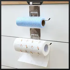 KIT Porta Papel Toalha Alumínio Filme Suporte Parede De Cozinhas e Banheiros Casa Decoração Alumínio Filme Sem Furos