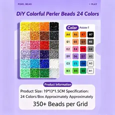 Kit Perler Hama Beads 2.6mm 1000 Peças + Mini Ferro + Ferramentas | Kit Educacional Criativo para Crianças