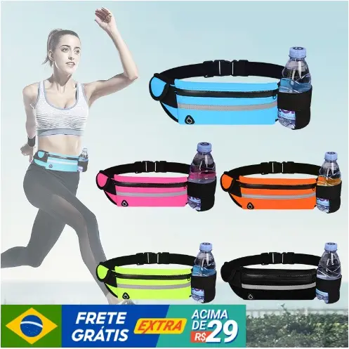 Pochete Esportiva Corrida Slim Impermeável Porta celular Porta Garrafa De Agua Caminhada Corrida Academia
