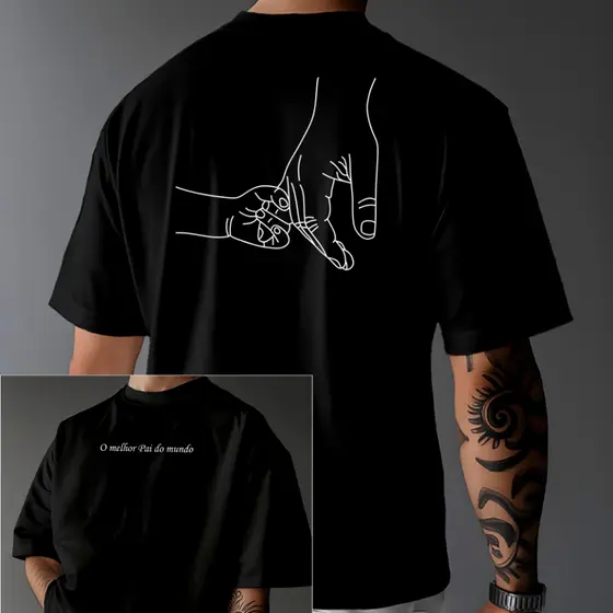Camiseta Melhor Pai do Mundo | Estampa Pai Filhos Adulto Plus Size | Presente Dia dos Pais