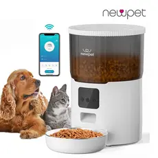 Newpet Alimentador Comedouro Automático Gatos Cães Pet Programável 4L Cor Branco - Bivolt