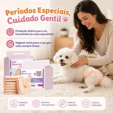 Newpet Fralda Descartável Cachorra Fêmea Transpável Anti-Vazamento Lateral Cuidado do Cio Tamanhos P M G