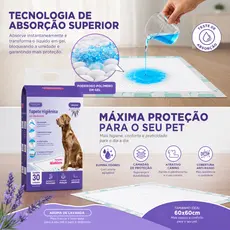 Newpet Tapete Higiênico Para Cães Aroma de Lavanda 60x60 / 80x60 / 90x60cm 30 Unidades