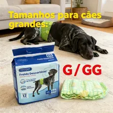 Tamanhos para cães grandes: G / GG Newpet Fralda Higiênica Descartável Pet para Cachorro Macho Dog's Care