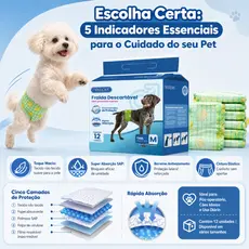 Newpet Fralda higiênica cães Pet descartável para cachorro Macho 12 unidades （P/M/G/GG)