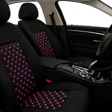 Capa de Banco Automotivo Carro Tecido Grosso Diamantado Rosa Reforçado Linha Premium