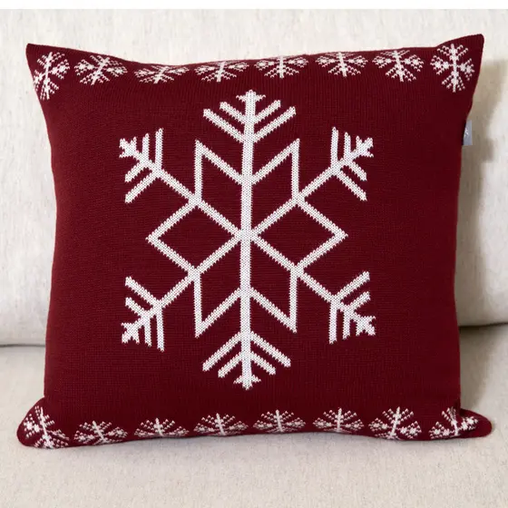 Capa Almofada Natal Floco de Neve Tricot Decoração Natal - 40076