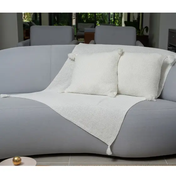 Manta 150x90 com 2 Capas Almofada 45x45 ou 30x50 Barbicachos para Cama Sofá - 40080
