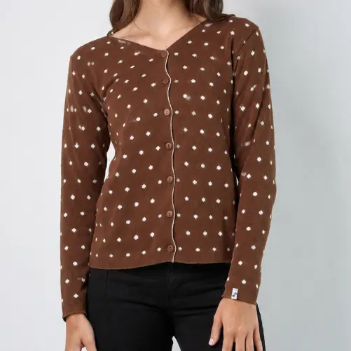 Cardigan Feminino Inverno Casaquinho Bolinhas Frio Casaco Poá Tricot Premium Maria Mariotti- 20149