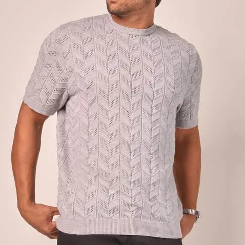 Camiseta Masculina Bluasa Trico Texturizada Manga Curta Camisa Verão Pai - 20499