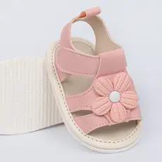 Sandália Infantil Feminina Floral Rosa Bebê Confortável Menina
